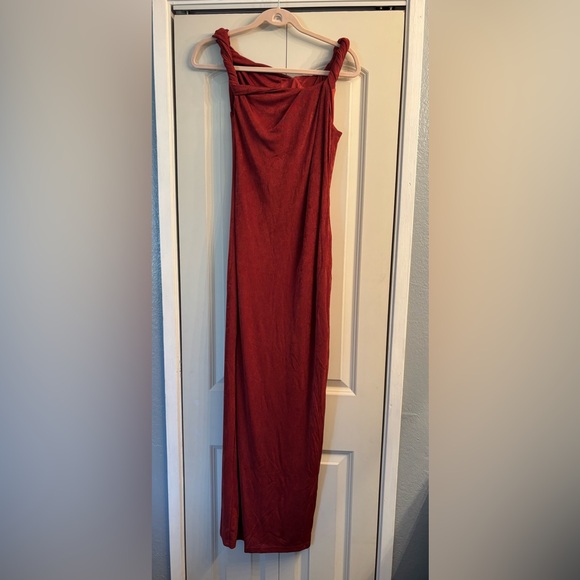 knee length dresses for ladies The Long Poppy Dress Orange – Eastend Wardrobe main image 1